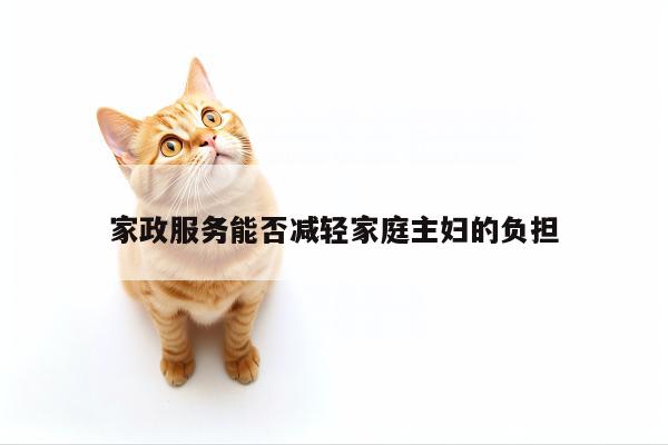 家政服务能否减轻家庭主妇的负担